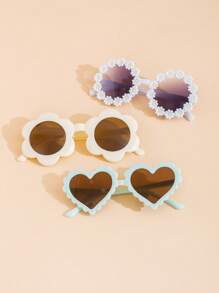 3 pezzi Di Occhiali Da Sole Alla Moda Con Design A Orecchie Di Orso - Carini Per Adolescenti, Viaggi, Fotografia, Attività All'aperto