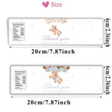 10pcs Teddy Bear Theme Water Bottle Labels, Blue & Pink Background Party Decoration Stickers For Beverages, Cans, Cups, Suitable For Birthday, Shower, Engagement, Picnic, Wedding, Gift Packaging