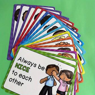 15 张 A4 课堂规则海报 - 学龄前课堂规则海报 - 课堂规则行为教育海报，学龄前和小学必备良好习惯与礼仪信息图