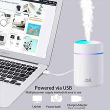 RAF Humidifier, USB Plug-In Mini Humidifier, 7-Color Light Source Humidifier, Can Be Added With Aromatherapy To Make An Aromatherapy Machine. Powered By USB, Dual Spray For Car And Home Use, Capacity 10.57oz/300ml (Without Essential Oil),Umidificador De Ar