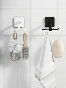 2pcs 360° Rotatable Pot Rack - No Drilling Required, Wall-Mounted, Expandable Black Plastic Kitchen Organizer Rack With Round Ceiling Storage Shelf, Suitable For Spoons, Ladles And More - Multicolor - View 7