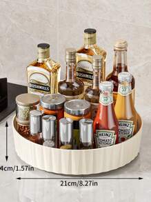 1pc Kitchen Rotating Rack, Revolving Spice & Condiment Organizer Shelf, Home Storage Spinning Tray