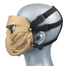 1 Peça Máscara Protetora Facial Completa para Uso Externo, Escudo Tático Alienígena de Equipamento Militar com 2 Bandas Elásticas, Pode Ser Usada Sozinha ou Com Capacete, Acompanha Kit de Ferramentas para Montagem Fácil