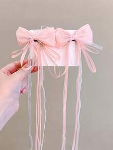 2pcs Teen Chinese Style Bow Ribbon Hair Clips, Hair Accessories - Bow - View 10