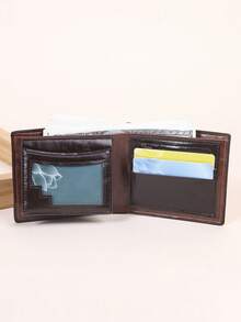 Short Wallet For Men With Card Slots, Bill Clip, Id Photo Frame, Multiple Compartments And Business Style; Durable Pu Leather Material In Set Of 1 Or 2pcs With Plenty Of Capacity For Credit Cards And Money; Suitable For Multiple Occasions Lightweight - Black - View 6