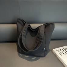 حقيبة كتف كانفاس للنساء موديل 2025 الجديد، مناسبة لطلبة الجامعة لحمل الكتب إلى الفصول الدراسية، وممتازة أيضًا للتنقل اليومي والاستخدام العادي. إنها حقيبة كتف واسعة الحجم. - متعدد الألوان - مشاهدة 9