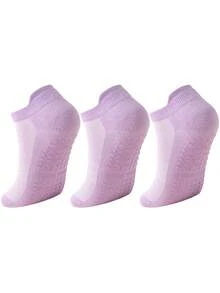 1/3/6/8双/包随机款 女春夏薄款透气运动防滑运动袜马卡龙色适合瑜伽普拉提防滑硅胶袜居家健身跑步袜短袜 - 彩色 - 查看 20