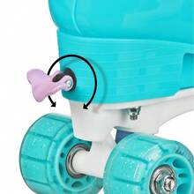 ​Children's Beginner Roller Skates Set With 54mm Wear-Resistant Wheels, Adjustable Size For 3-6 Years Old, Mint Green Girls' Skating Shoes, Including Safety Gear. - Mint Green - View 2