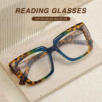 1 件/2 件时尚女士老花镜，新款豹纹拼布老花镜，舒适弹簧镜腿，简约百搭设计，满足日常搭配需求