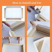 1 Set Wooden Picture Frame DIY Wood Strips Assembly Kit (For Gallery Framing Oil Painting/Installing Stretched Canvas Bars), Size Options 12x16, 16x20, 16x24 Inches, Poster Decoration - Current Fashionable, Cost-Effective