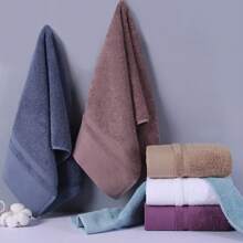6pcs/Set 13.38*29.5in 100% Cotton Soft And Comfortable Solid Color Thickened Wash Towel For Home Bathroom, Hotel Bathroom, Beach Towel, Christmas Gift, Halloween Gift, Valentine's Day Gift, Mother's Day Gift, Father's Day Gift