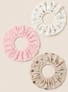 3 pièces/set bavoirs ronds pour bébé, bavoirs d'écoulement pour nouveau-nés, bavoirs d'alimentation absorbants en coton pour bébé