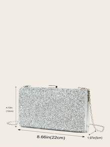 Bolsa De Mão Letode Com Strass E Detalhes, Bolsa De Festa Feminina Para Vestido/Cheongsam - Prata - Ver 10