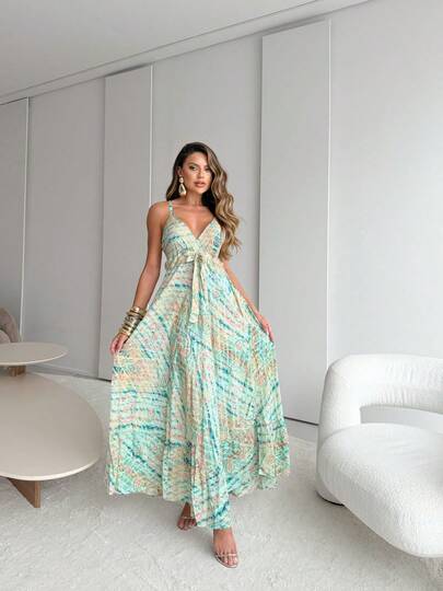 vestido longo elegante feminino com alça estampado tecido seda indiano casamento, civil, madrinha, festa.