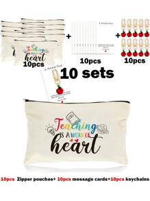 1 PEÇA/5 PEÇAS/10 PEÇAS Organizador de Maquiagem com Tema de Professor de Carta do Arco-Íris, Estilo Y2K Impressão de Letra do Arco-Íris Letra Colorida Design Engraçado Necessaire Portátil para Viagem, Bolsa de Maquiagem, Organizador de Maquiagem, Armazenamento de Maquiagem, Bolsa de Cosméticos, Bolsa de Higiene, Capacidade Grande, para Férias, Praia, Banheiro, Coleção de Quarto