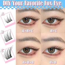60套D型假睫毛，自然睫毛嫁接，DIY睫毛嫁接套装，纤细3D猫眼睫毛簇，C型单根睫毛，纤细睫毛套装，自然睫毛。睫毛簇，睫毛簇，单根睫毛，睫毛，假睫毛 - D - 查看 7