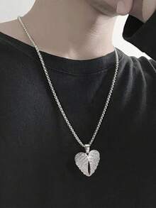 1pc Fashionable Hip Hop Sporty Rectangular Cross Necklace Set With Multi-Elements, Suitable For Students, Gift Box Packaging For Holiday Gift - Silver - View 12