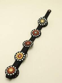 1 pieza Cinturón de mujer de estilo bohemio con decoración de remaches de piel de imitación de varios colores, para verano