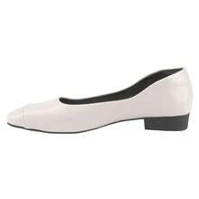 Belovely Women's Square Toe Slip-On Ballet Flats | Classic Very Low Block Heel Casual Shoes [Mary Jane-2] Elegant Footwear - 米色 - 查看 4