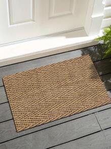 1pc Raw Linen Textured Visual Effect, Lightweight Anti-Slip Doormat, Bathroom Mat, Indoor Entryway Rug, Bathroom Bedroom Mat, Outdoor Carpet, Dirt-Resistant Easy Care, Machine Washable & Ironing, Home Decor Gift