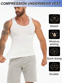 Slimming Men's Tummy Control Shapewear Underwear Vest Tank Top Belly Boobs Gynecomastia Abdomen Compression Muscle Shirts Body Shaper Undershirts Training Sports Gym Workout Fitness
