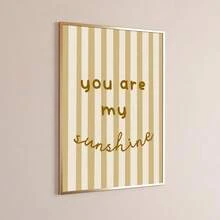 1pc Unframed/Framed Boho You Are My Sunshine Typography Nursery Wall Art Poster Cute Minimalist Baby Kids Room Aesthetic Decor Scandinavian Art Painting For Children Room,Playroom,Bedroom,Living Room,Modern Home Decoration - Multicolor - View 1