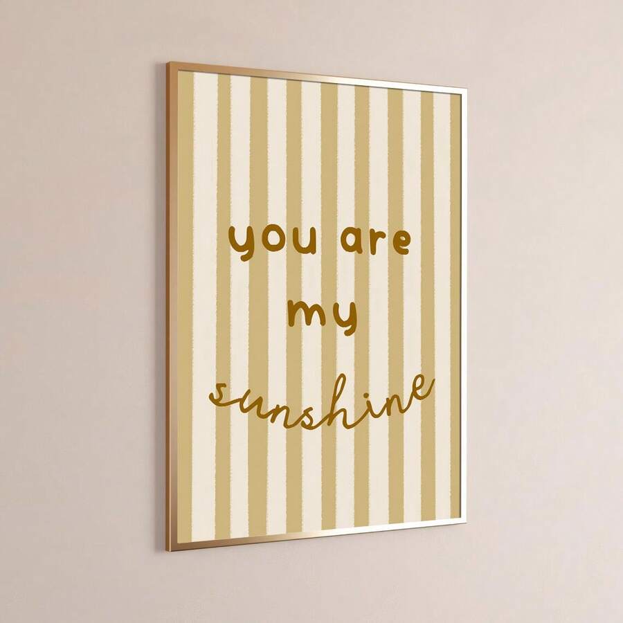 1pc Unframed/Framed Boho You Are My Sunshine Typography Nursery Wall Art Poster Cute Minimalist Baby Kids Room Aesthetic Decor Scandinavian Art Painting For Children Room,Playroom,Bedroom,Living Room,Modern Home Decoration - Multicolor - View 1