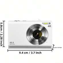 Cámara digital CAMKORY 4K, cámara de vlogging de 48MP con autofocus y flash, cámara digital compacta de 2.8" con zoom 16X, anti-sacudidas, tarjeta de 32GB, cámara compacta portátil para adolescentes, adultos y principiantes