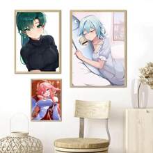 1pc Wall Arts Posters FramelessPop WHite CARD Anime Girl Poster CUTE Poster Bar Cafe Wall Art Painting Home Decor Frameless/Wood-Framed Painting