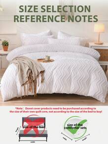 2/3pcs Duvet Cover Set, White Bedding Set, Soft And Warm Bedding, Skin-Friendly Comforter Cover Set, Solid Color Wave Stripe Pattern, Comfortable And Anti-Pilling Bed Set, Comforter Cover And Pillow Case, Quilt Core Not Included, Fits For Twin Full King Queen All Size Beds, Various Sizes Available, Machine Washable, Back To School Season
