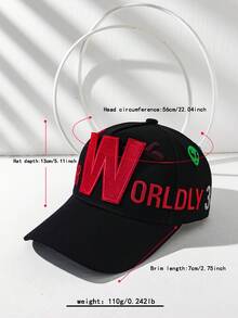 1pc Rainbow Alien 3D Embroidered W Letter Adjustable Baseball Cap - Multicolor - View 5
