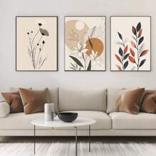 1pc/3PCS Wall Arts Posters Modern Minimalist Botanical Suitable For Residential And Dormitory Walls, Living Room And Bar Decoration, Dining Room Or Bathroom, Room Decoration, Frameless High-Quality, Indoor/Outdoor Canvas Art, Frameless/Framed Canvas Art Frameless