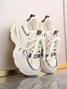 Fall/Winter Women's Wedge Heel Thick Sole Sneakers Casual Shoes With Inner Height Increase