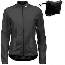 wulibike Women Cycling Jacket,Windbreaker Breathable Running Jackets Lightweight Packable Hiking Jersey With 3 Zipper Pockets - 黑色 - 查看 1