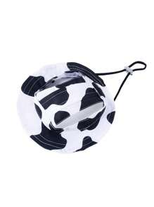 1pc Summer Pet Baseball Cap, Denim Dog Hat With Ear Holes, Round Hiking Hat For Outdoor Activities, Puppy Sunscreen Sun Hat For Large Dogs