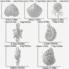 5pcs Ocean Themed Pendants - Seahorse, Shell, Conch, Turtle Charms, Beach Style DIY Necklace, Bracelet, Earring, Anklet Jewelry Making Supplies, Wholesale, PVD 18k Gold Plated