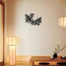 1pc Elegant Minimalist: Artistic Hardworking Bees Flower Honey Metal Sign, Wall Artwork, Modern Craft Sign Hanging Decor, Suitable For Office, Home Living Room, Bedroom, Terrace, Kitchen, Courtyard Walls, Shop Lobby Hanging Decor, Cafes, Ballrooms, Bars, Countryside, Farmhouse Decorative Walls, Housewarming, Festival Gifts