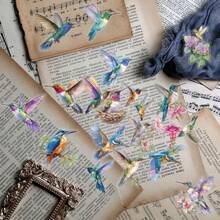 50Pcs Bird Stickers Transparent Stickers Aesthetic Stickers Colored Stickers Floral Stickers Vinyl Stickers Stickers For Water Bottle, Hydroflask, Guitar, Luggage, Phone, Case, Laptop, Skateboard, Gift
