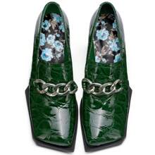 TDD Loafers For Women Patent Leather Buckle Square Toe Chunky Block Dress Slip On Wide Casual Comfortable Dressy High Heels Ladies Comfort Moccasins Elegantes 2 Inch Shoes