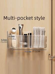 Bathroom Vanity Wall Mounted Storage Organizer Box, Household Toiletry Rack For Cosmetic, No Drilling Required, Back To School
