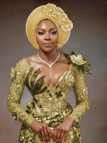 1 件女士纯色多层装饰发带，适合婚礼、聚会和节日礼物