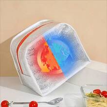 Cartoon Insulated Lunch Bag - Fashionable Style, Polyester, Foldable, Waterproof And Stain Resistant, Zip Closure, Dual Handles, Suitable For College, Commuting, Outings, Vacation, Allows Students To Bring Flatware To School Back To School