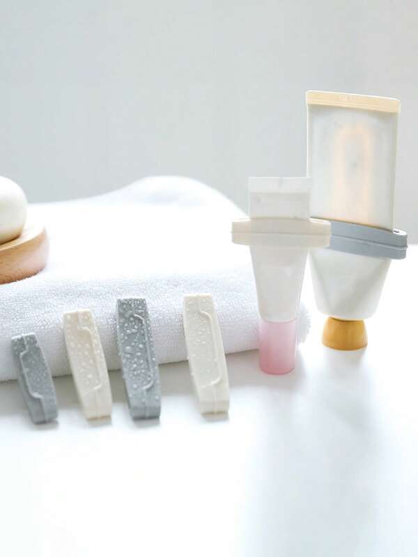 6pcs Manual Toothpaste Squeezer Dispenser, Home Slouchy Toothpaste Tube Holder, Makeup, Facial Cleanser Rollup Storage Rack Back To School