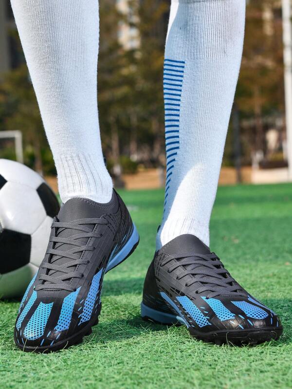 1 Pair Unisex Football/Soccer Cleats, Studded Trainers For Outdoor Artificial Grass, Indoor Court, Suitable For Professional Team Sports, Lightweight, High Performance, Slip-Resistant Rubber Sole, TF Short Spikes