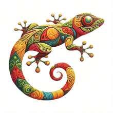 1 Stück 2D Metall Eidechse Wandkunst, Haus, Villa, Garten Deko Eisen Kunstwerk, Frühlings- und Sommer-Outdoor-Festival Dekoration, Landschaftsdekoration, Verschönerung der Umgebung, Innenraum-Wohnzimmerdekoration