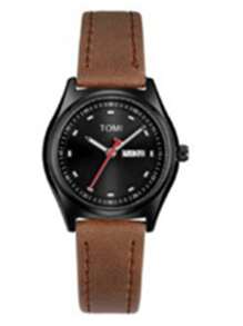 TOMI TOMI 1pc Universal Quartz Leather Watch With Dual Calendar, Elegant & Compact Design, Suitable For Daily Wear & Gift