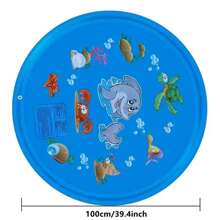 Tapis de jeu éclaboussure et éclaboussure 100cm, piscine de gicleur d'eau, jeux de plein air, jouet de jeu aquatique pour le divertissement estival, fontaine de jeu d'eau de jardin d'été