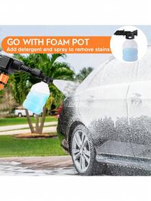 便携式高压清洗机，无线高压清洗机，电池供电水枪，适用于汽车、家庭、花园，5合1喷嘴手持式清洁器，带16英尺软管（68V、48V、24V） - 彩色 - 查看 7