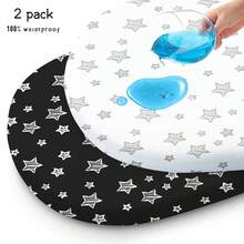 2 包防水婴儿床单，适用于 Halo 婴儿床旋转床，通用床单适用于矩形、椭圆形婴儿床床垫，可灵活适用于不同的摇篮和婴儿床床垫