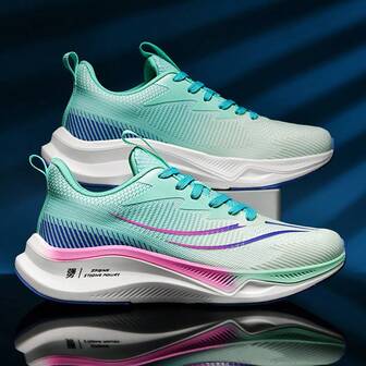全新男女通用公路跑鞋 - 透气网眼，耐磨，缓冲减震，适合户外比赛和训练